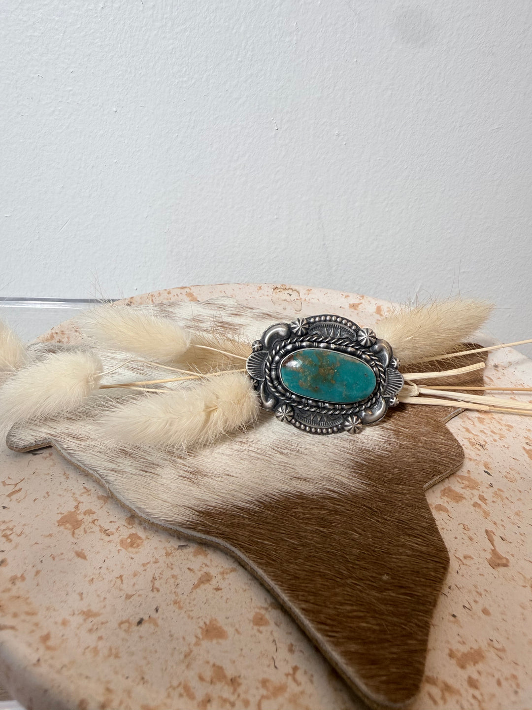 Dustin Francisco Navajo Royston Turquoise Sterling Silver Statement Ring | Adjustable