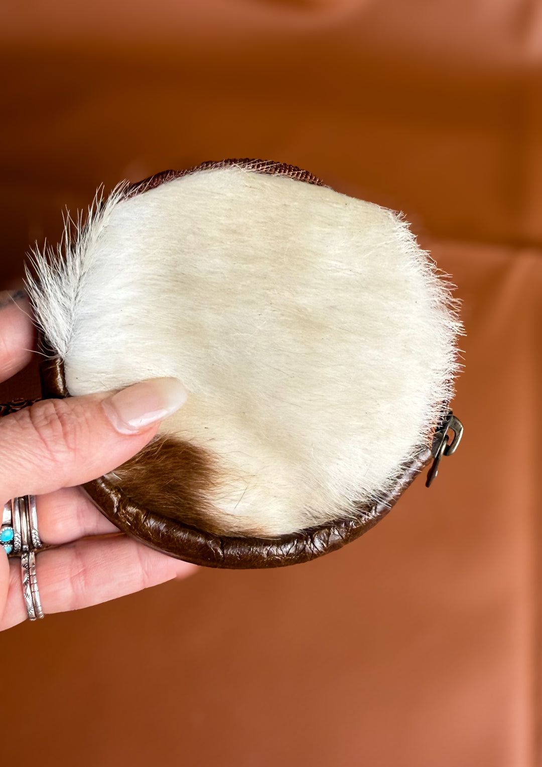 Cowhide Jewelry and Essentials Keeper | Mini Leather Zip Pouch