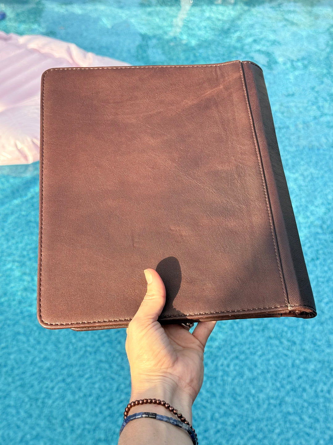 Turquoise Tooled Cowhide Padfolio | Western Leather Portfolio Organizer