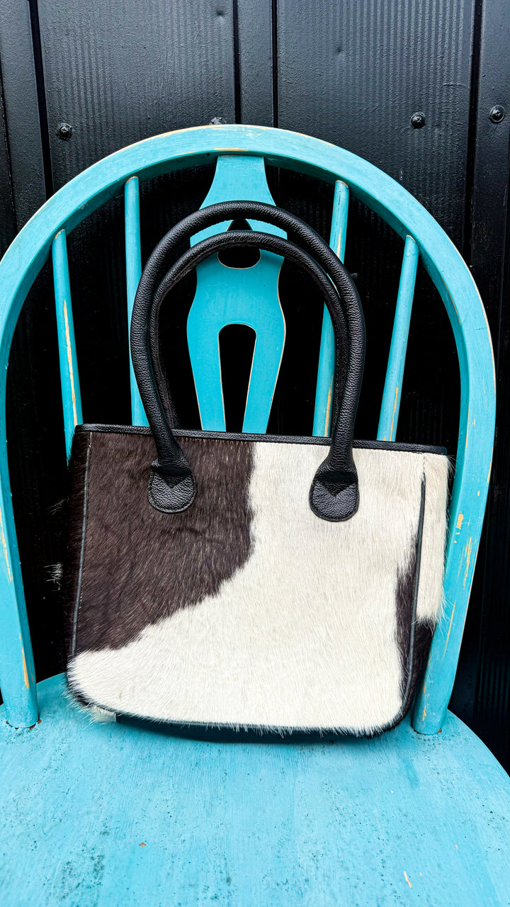 Hair-On Cowhide Mini Tote | Genuine Leather Everyday Purse | Lightweight Western Chic Handbag