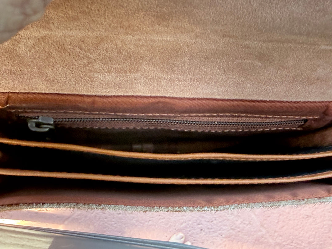Cowhide Accordion Crossbody Bag