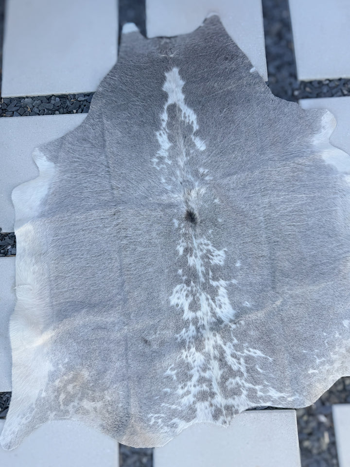 Silver Mist Cowhide Rug – Natural Silver Grey Cowhide Hide Rug – Large 66” x 59”