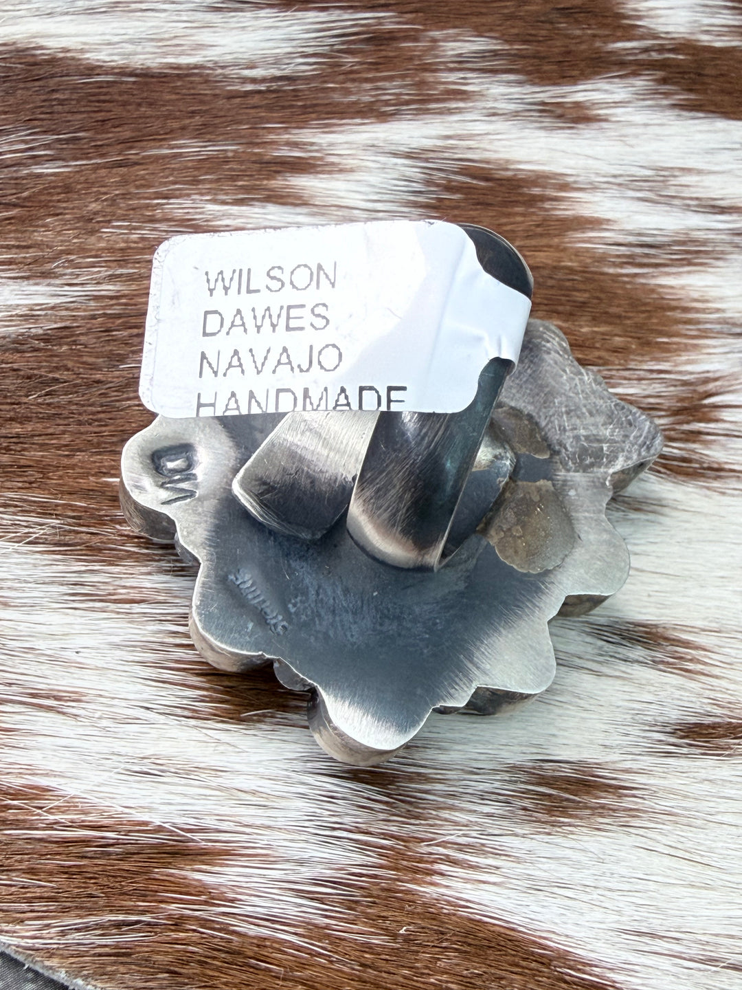 Wilson Dawes Golden Hills Turquoise Cluster Statement Ring — Navajo Handmade Sterling Silver