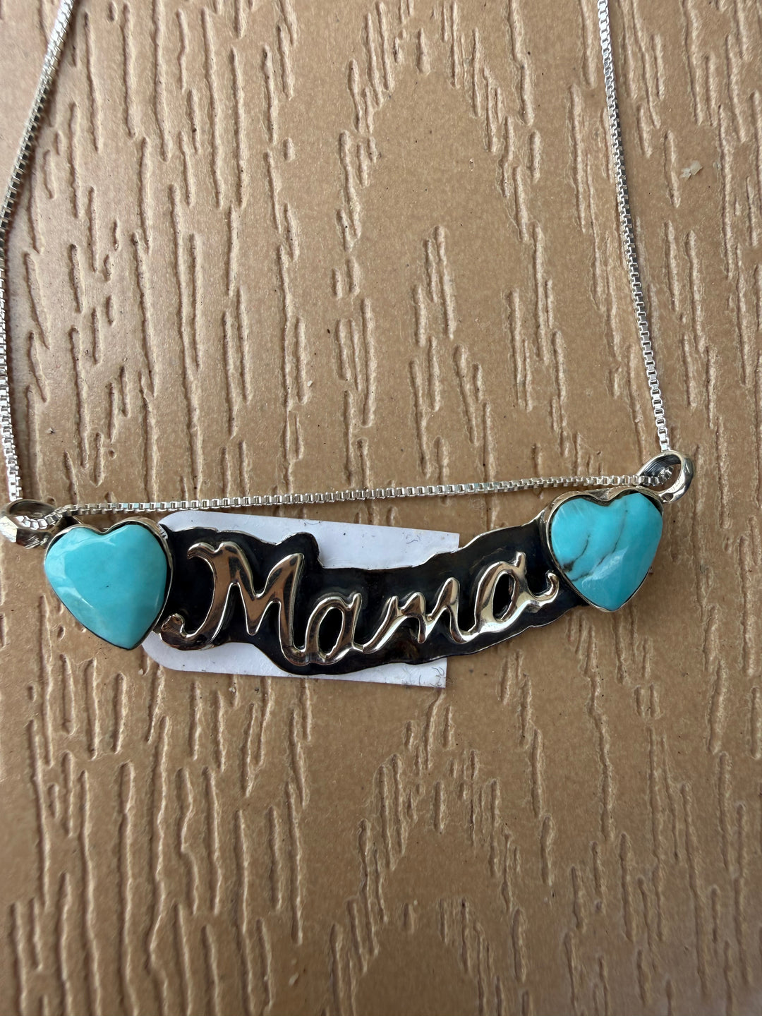 Navajo Handmade Sterling Silver Kingman Turquoise Mama Necklace | Signed by Charlene Yazzie | Choose Your Style