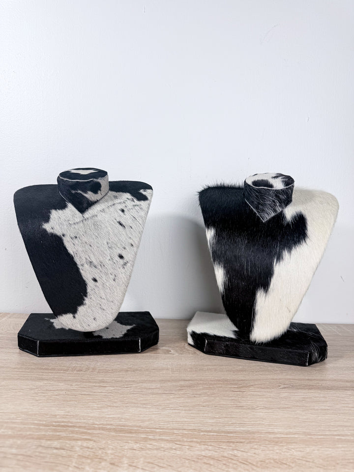 Cowhide Necklace Display Bust | Genuine Hair-On Hide