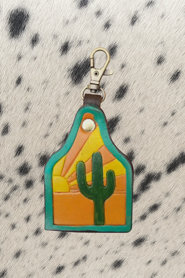 Handmade Western Tooled Leather Keychains | Purse Charm