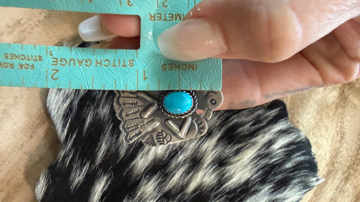 Tim Yazzie Navajo Kingman Turquoise Thunderbird Ring | Sterling Silver