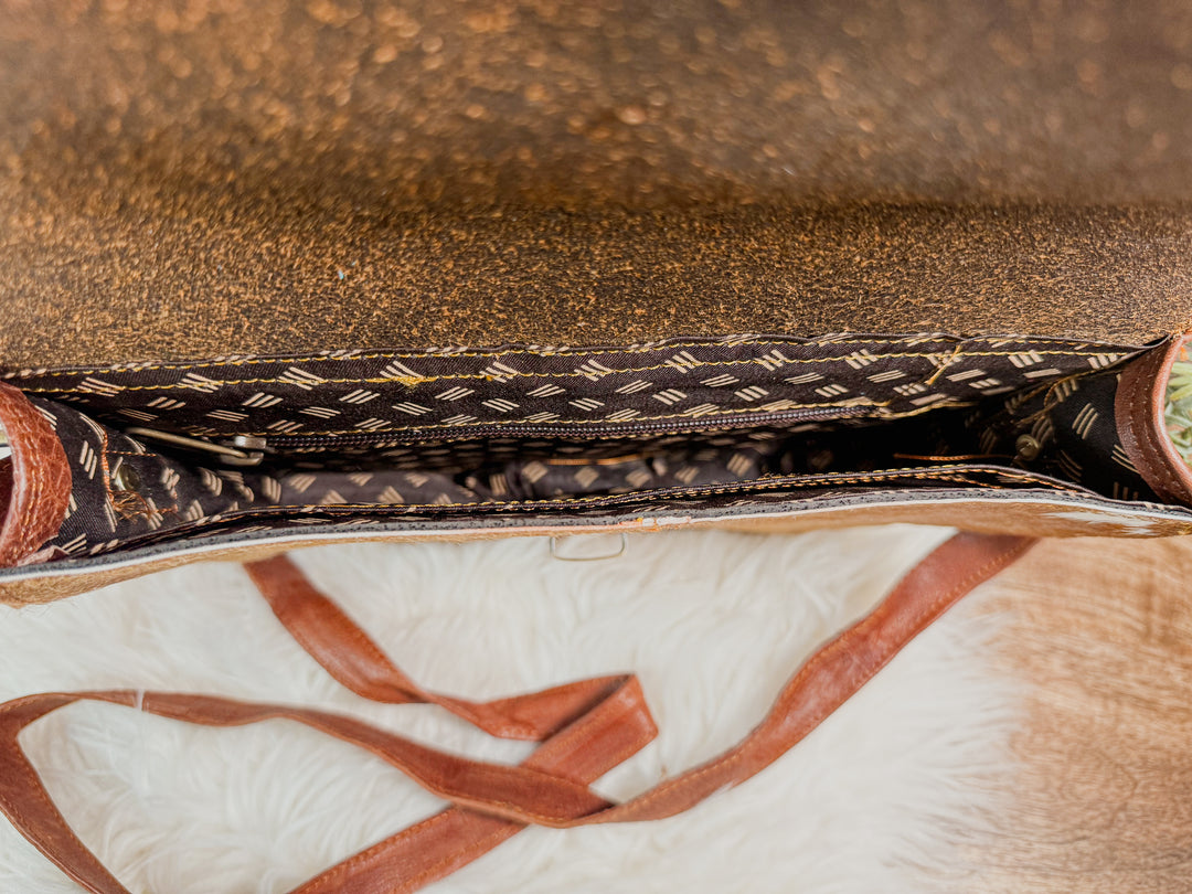 The Half Moon Hide | Cowhide + Leather Saddle Crossbody