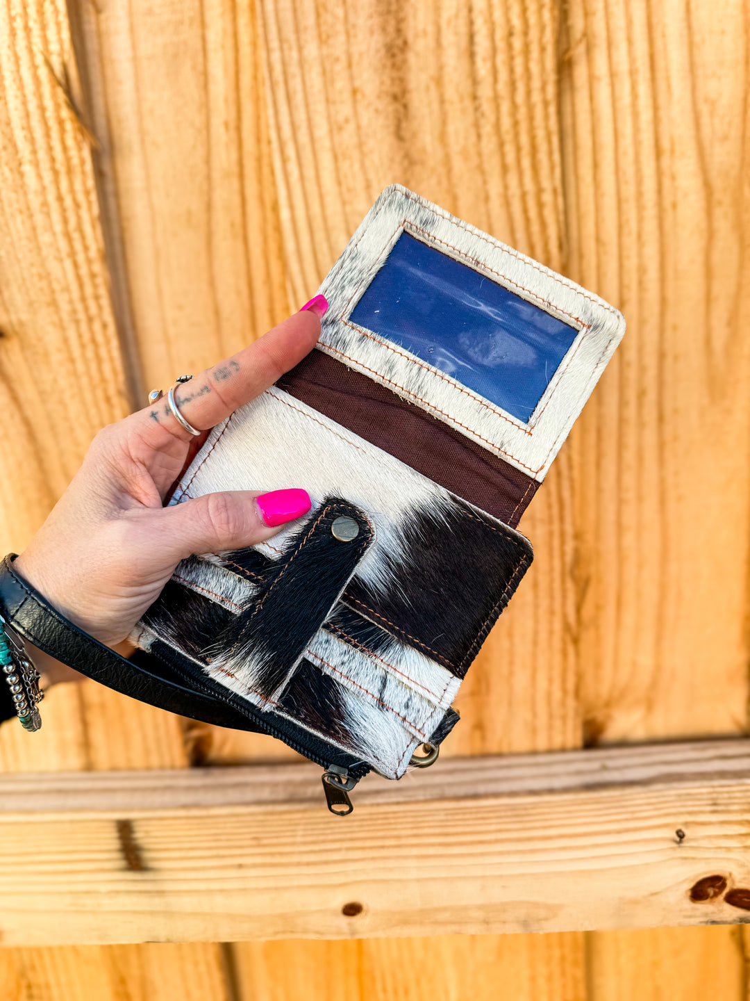 Cowhide Card Holder Wristlet