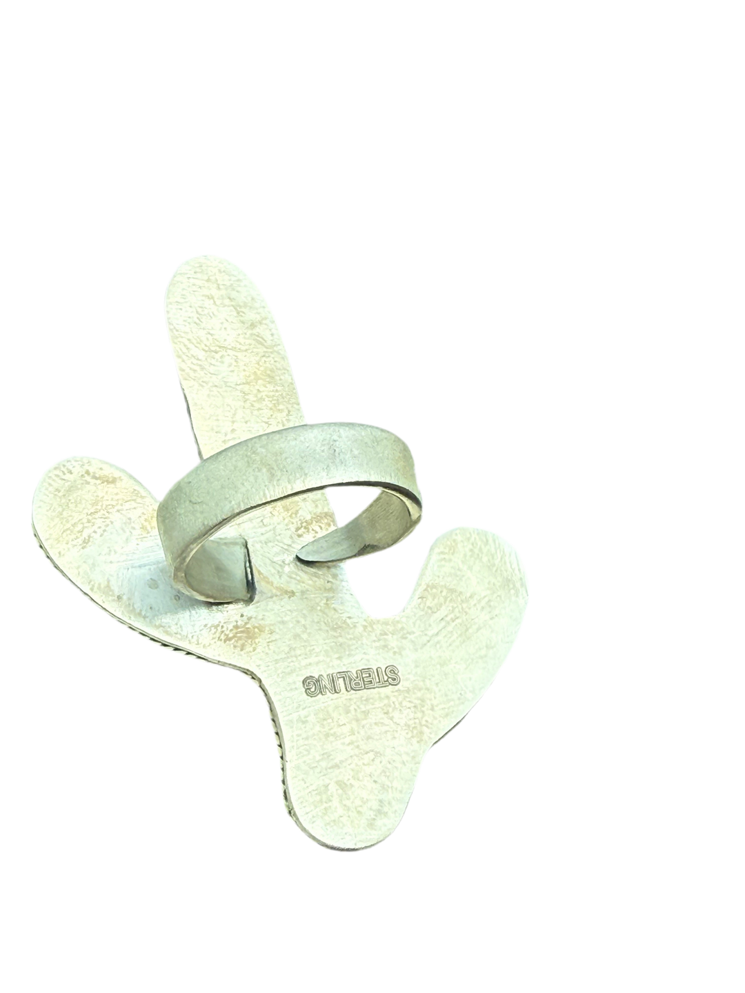 Cactus White Buffalo SW Designer Sterling Silver Adjustable Ring