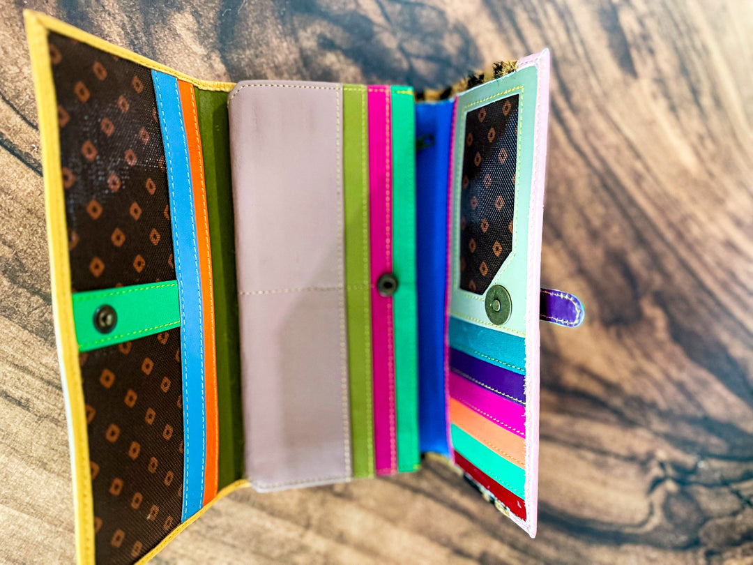 Palm Beach Rodeo | Hair on Hide with Animal Design and Colorful Recycled Leather Wallets