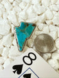 Thunderstruck – Sterling Turquoise Lightning Bolt Ring Size 8