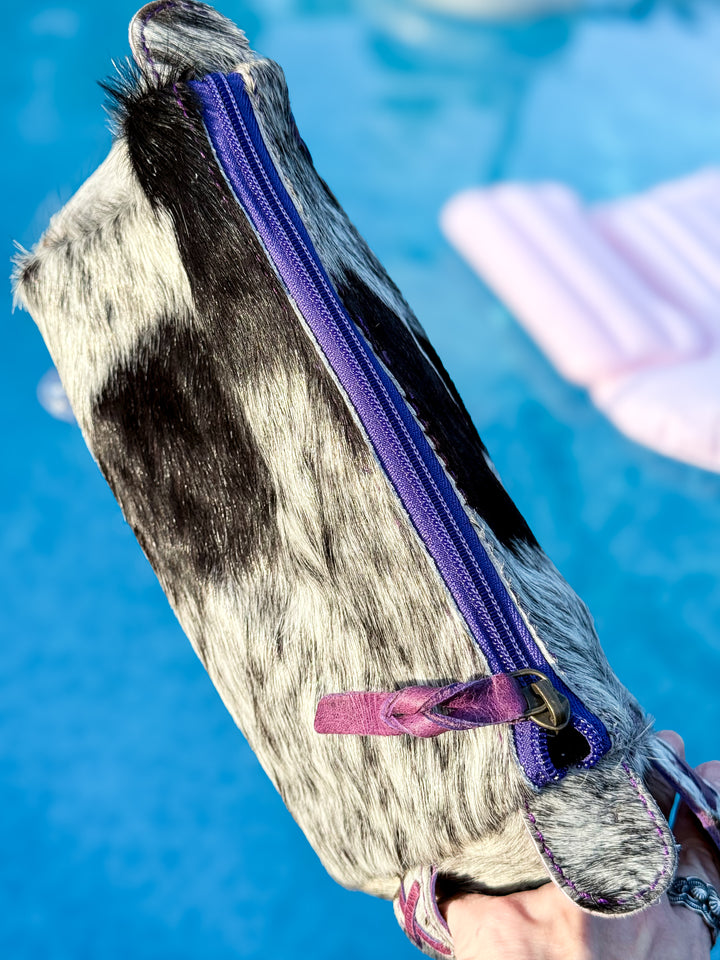 Plum & Hide | Cowhide Leather Cosmetic Bag