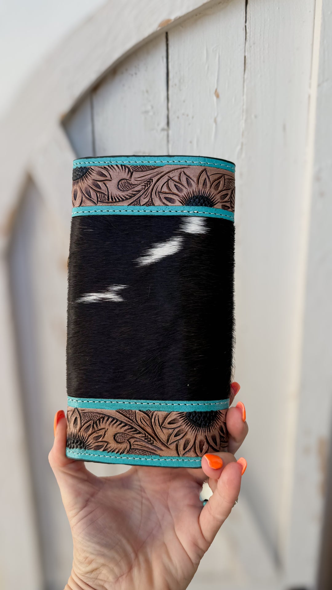 Turquoise Trail Cowhide Wallet | Tooled Leather Western Wallet