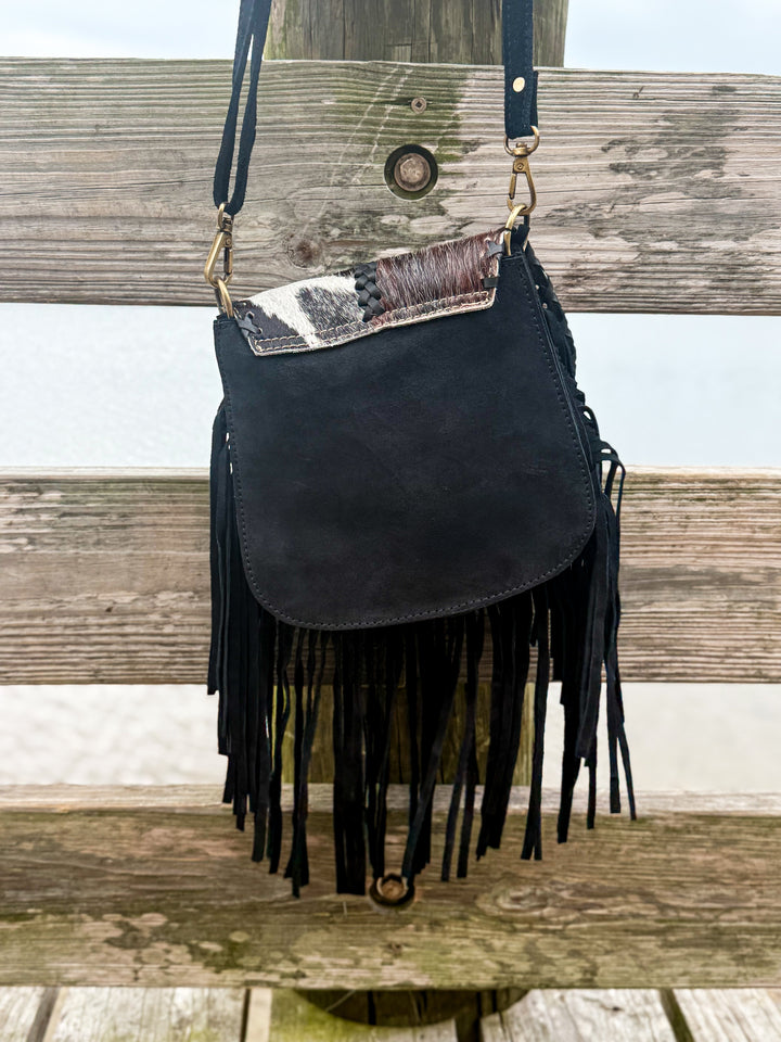 The Saddle Stitch Patchwork Fringe Crossbody (3 Colors)