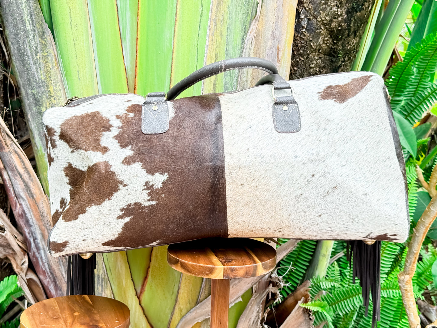 Terminal to Trail : Saddle Dust Brown Leather & Cowhide Duffel Bag
