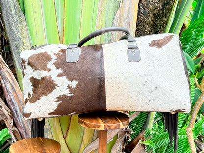 Terminal to Trail : Saddle Dust Brown Leather & Cowhide Duffel Bag