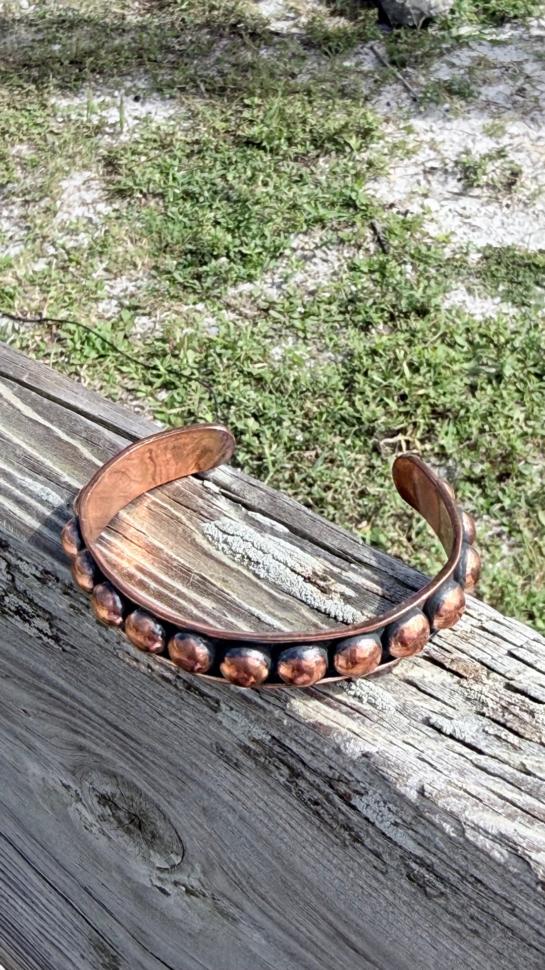 Handmade Solid Copper Dome Cuff Bracelet | Western Jewelry