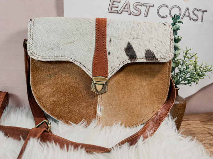 The Half Moon Hide | Cowhide + Leather Saddle Crossbody
