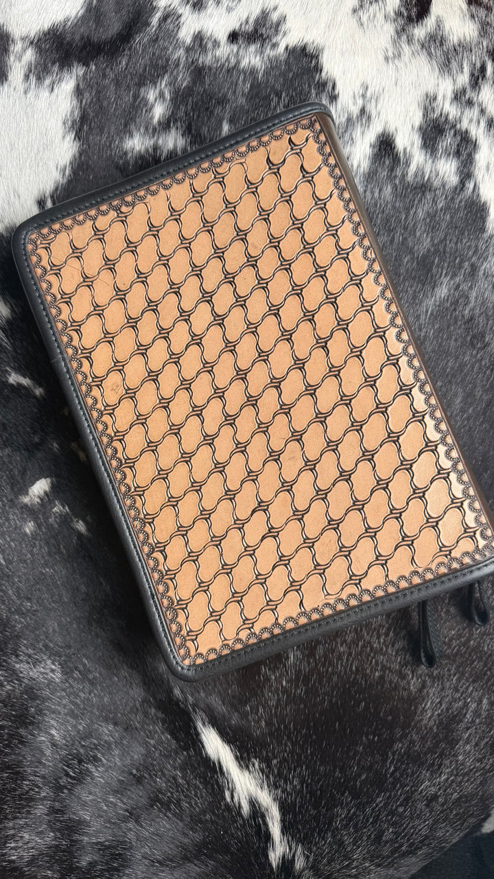Hand Tooled Leather Bible Cover | Fits Standard, Large Print & Beautiful Word Bibles | Genuine Leather Zip Bible Case