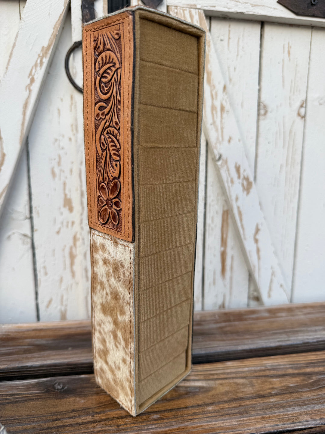 Genuine Cowhide and Leather Ring Holder Display | 4 Options