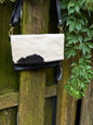 Hide Away Foldover: Small Elegant Black Leather and Hair on Cowhide Crossbody Foldover Purse
