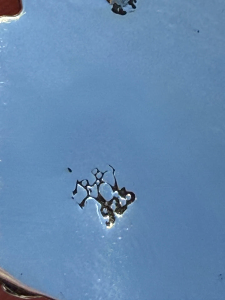 Navajo Handmade Kingman Heart Turquoise Sterling Silver Necklace Signed