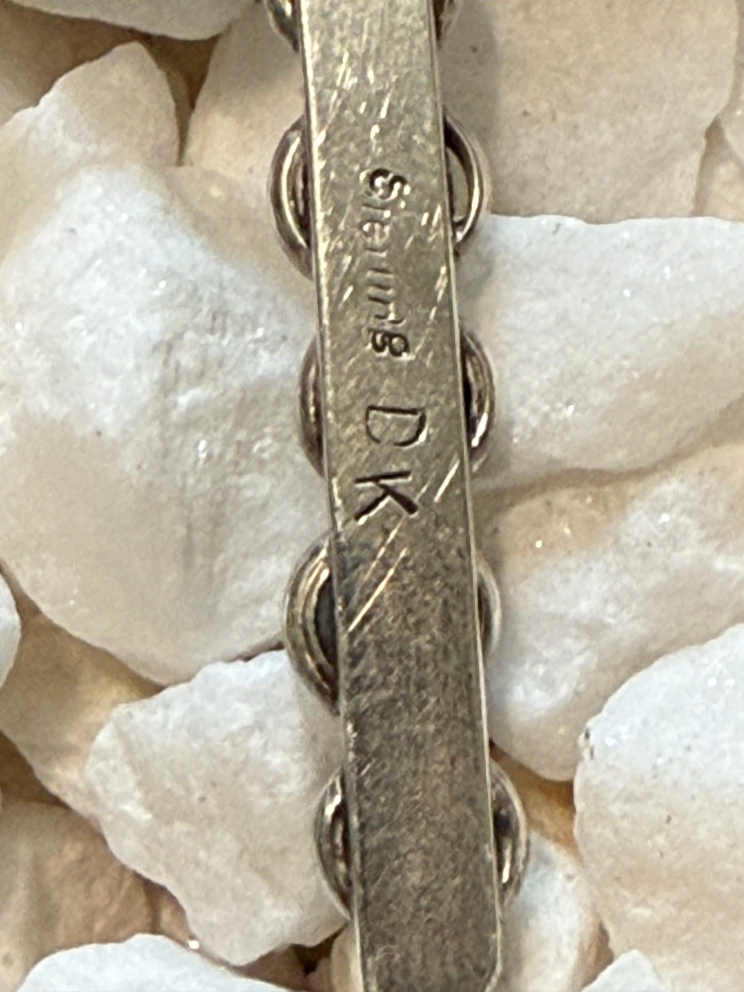 Handmade Zuni Kingman Sterling Silver Turquoise Cross Pendant (signed)