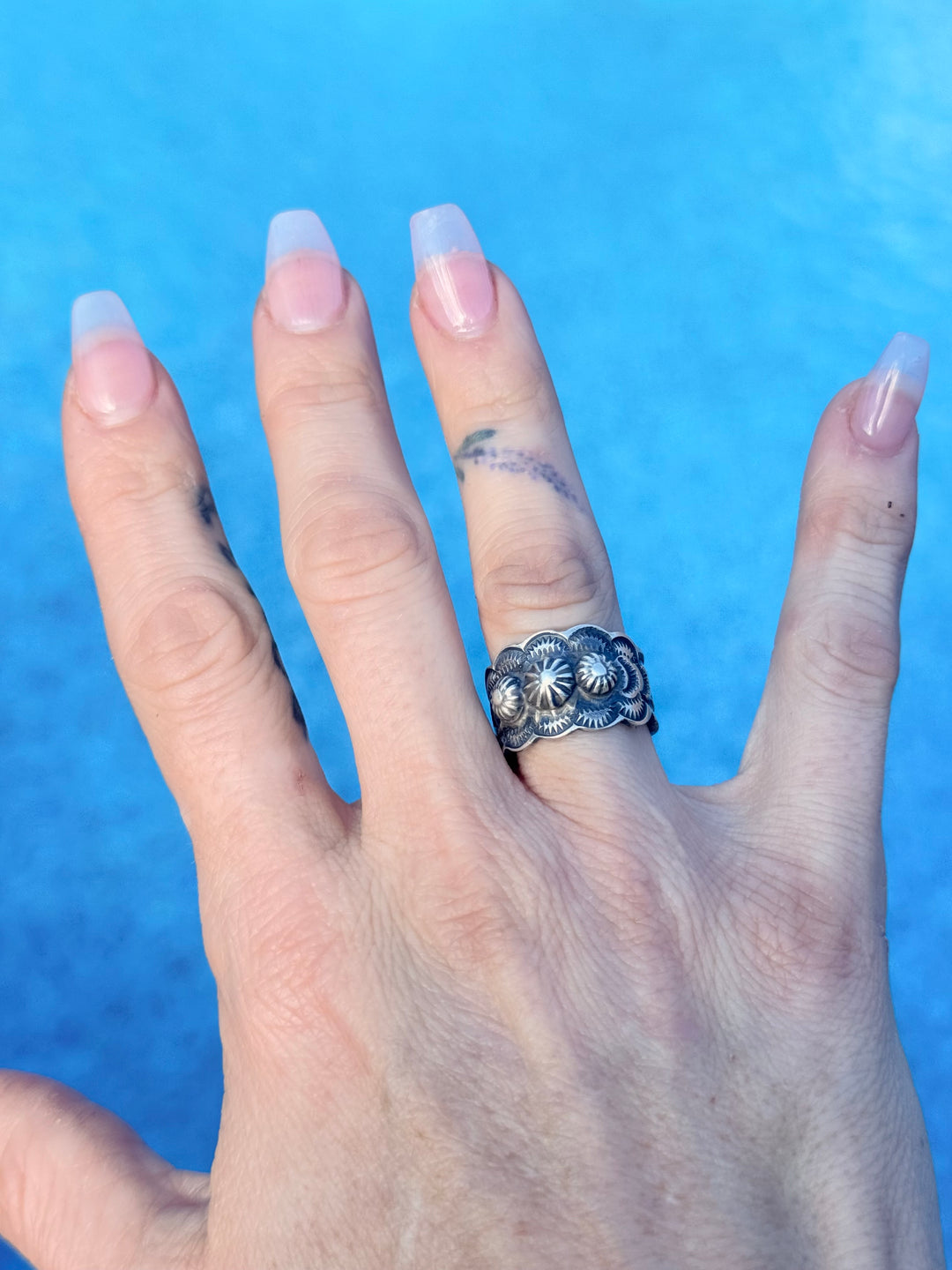Benny Ramone Navajo Starburst Cigar Band Ring | Sterling Silver | Multiple Sizes