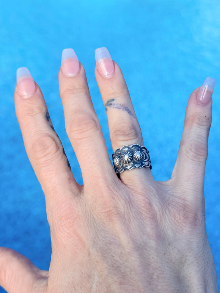 Benny Ramone Navajo Starburst Cigar Band Ring | Sterling Silver | Multiple Sizes