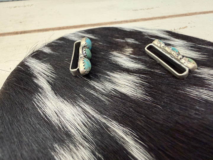 Mine #8 Turquoise + Sterling Silver Apple Watch Band Charm | Handmade Slide-On Watch Charm