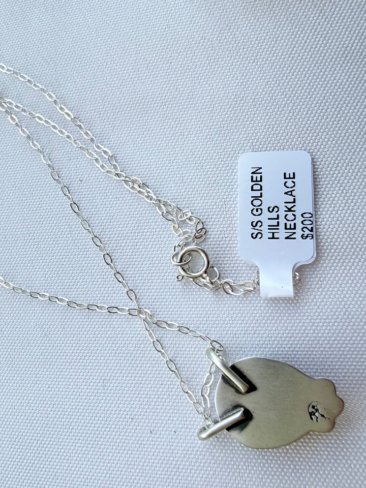 Sharon McCarthy Golden Hills Turquoise Petite Necklace | Navajo Handmade Sterling Silver