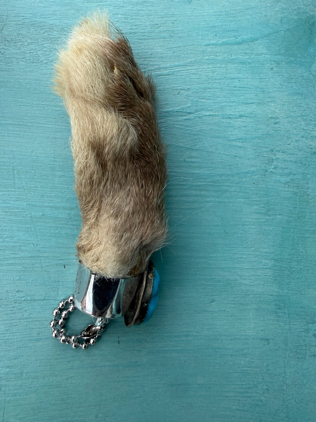 Texas Charm Rabbit’s Foot Bag Charm & Keychain | Genuine Turquoise | Handmade in Texas
