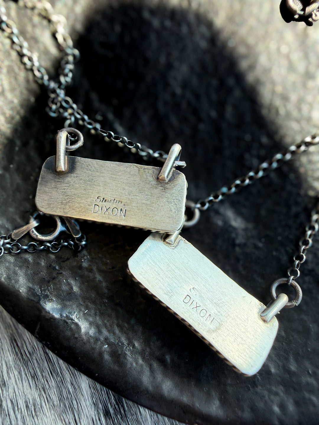 Navajo Handmade Kingman Bar Necklace by Johnny Dixon