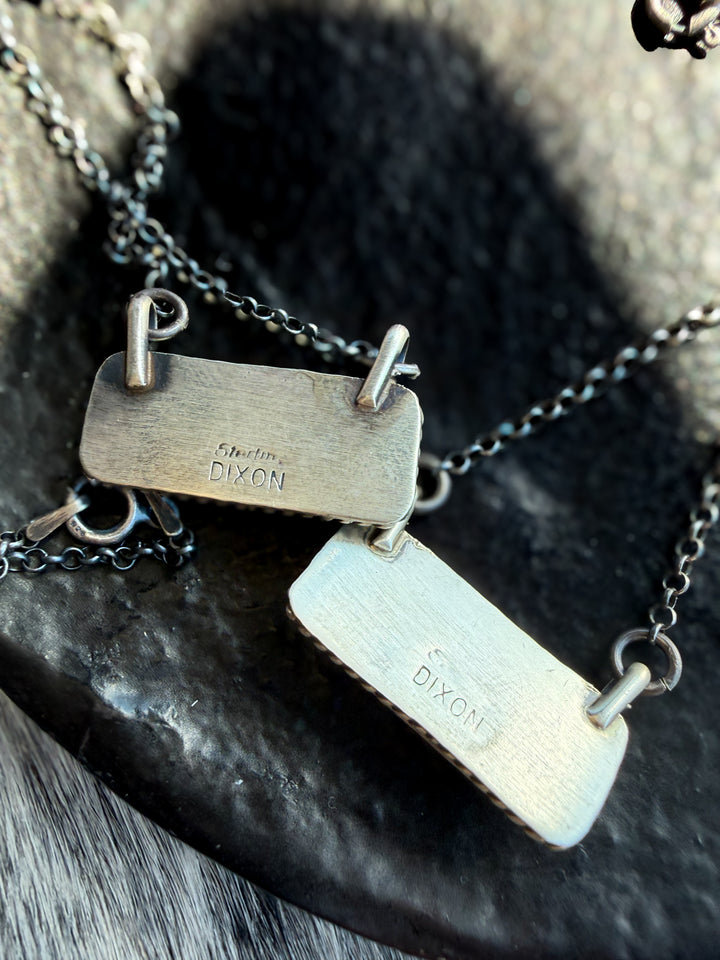 Navajo Handmade Kingman Bar Necklace by Johnny Dixon