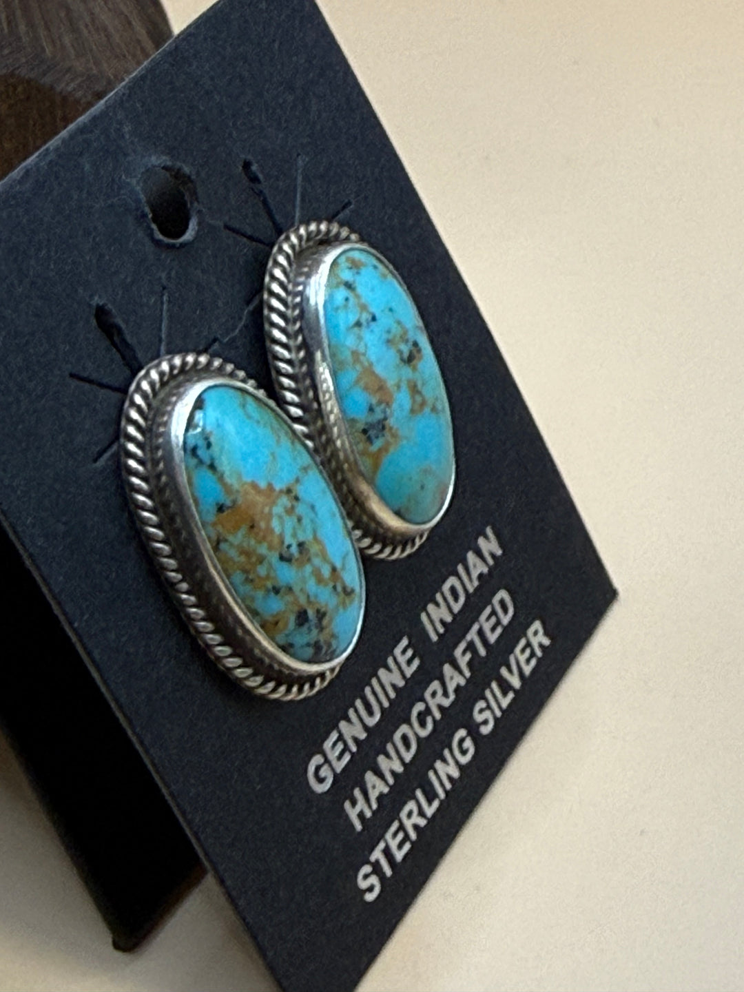 Byron Begay Navajo Kingman Turquoise Stud Earrings