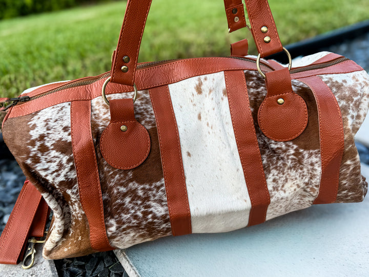 The Quick Stop | Cowhide & Leather Duffle Bag