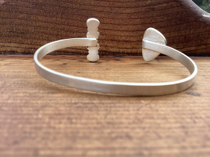 Natural Royston Ribbon Turquoise + Composite Kingman Turquoise Sterling Silver Cuff