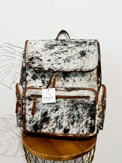 The Bubba Bag: Hair on Cowhide Leather All Adventures backpack