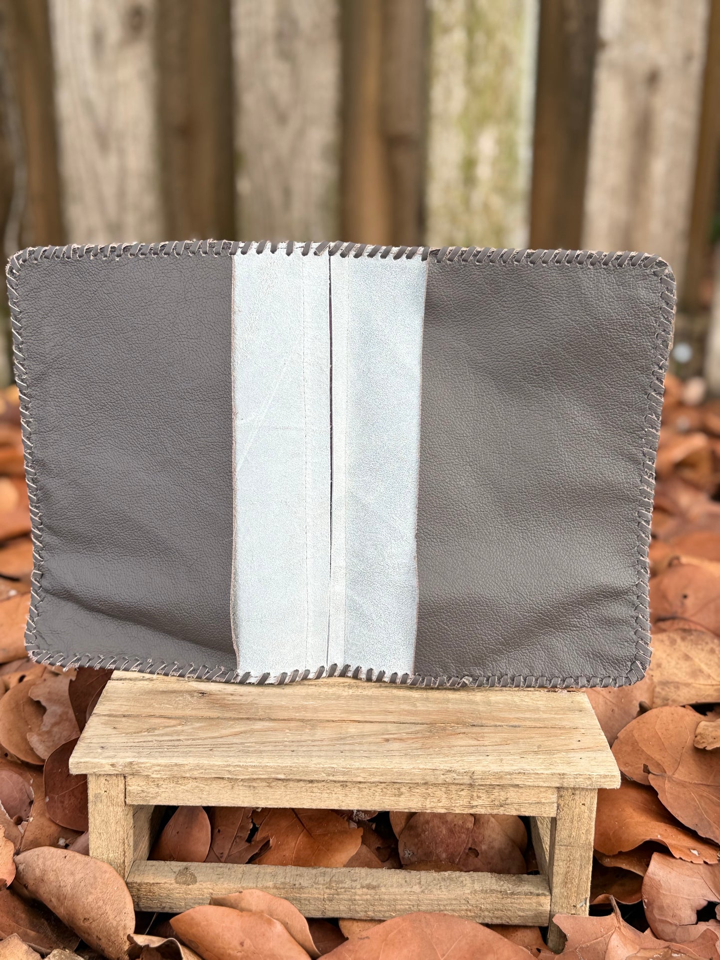 Handmade Cowhide & Chocolate Leather Bible Cover – Large Print Bible or Composition Notebook Sleeve