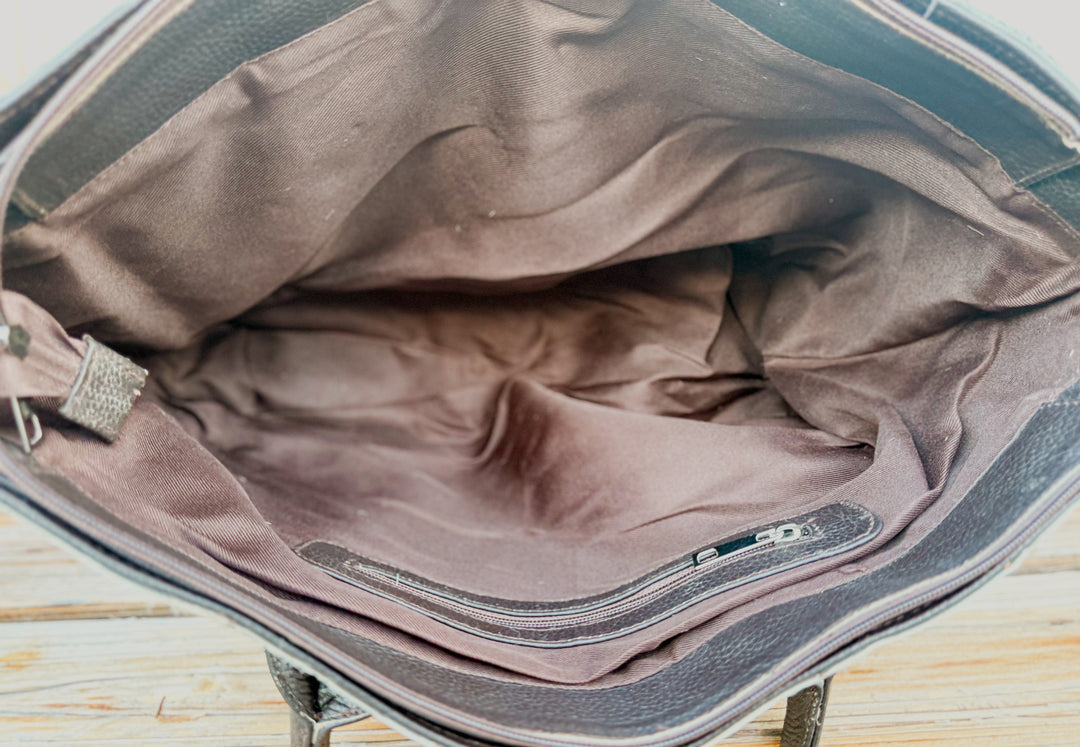 Check Her Out Tote | Genuine Cowhide Patchwork Leather Tote