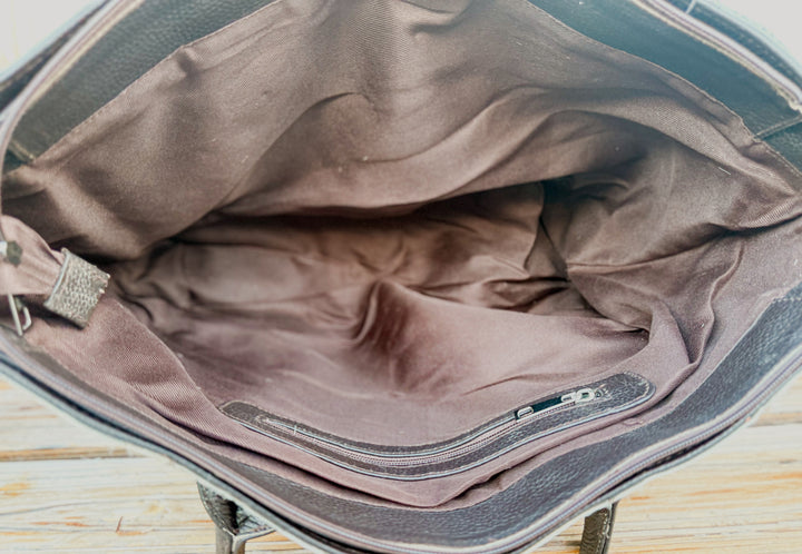 Check Her Out Tote | Genuine Cowhide Patchwork Leather Tote