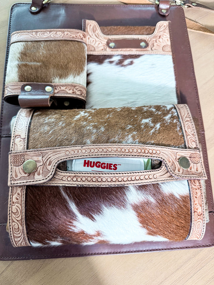 The Backroad Organizer | Cowhide & Leather Car Seat Organizer
