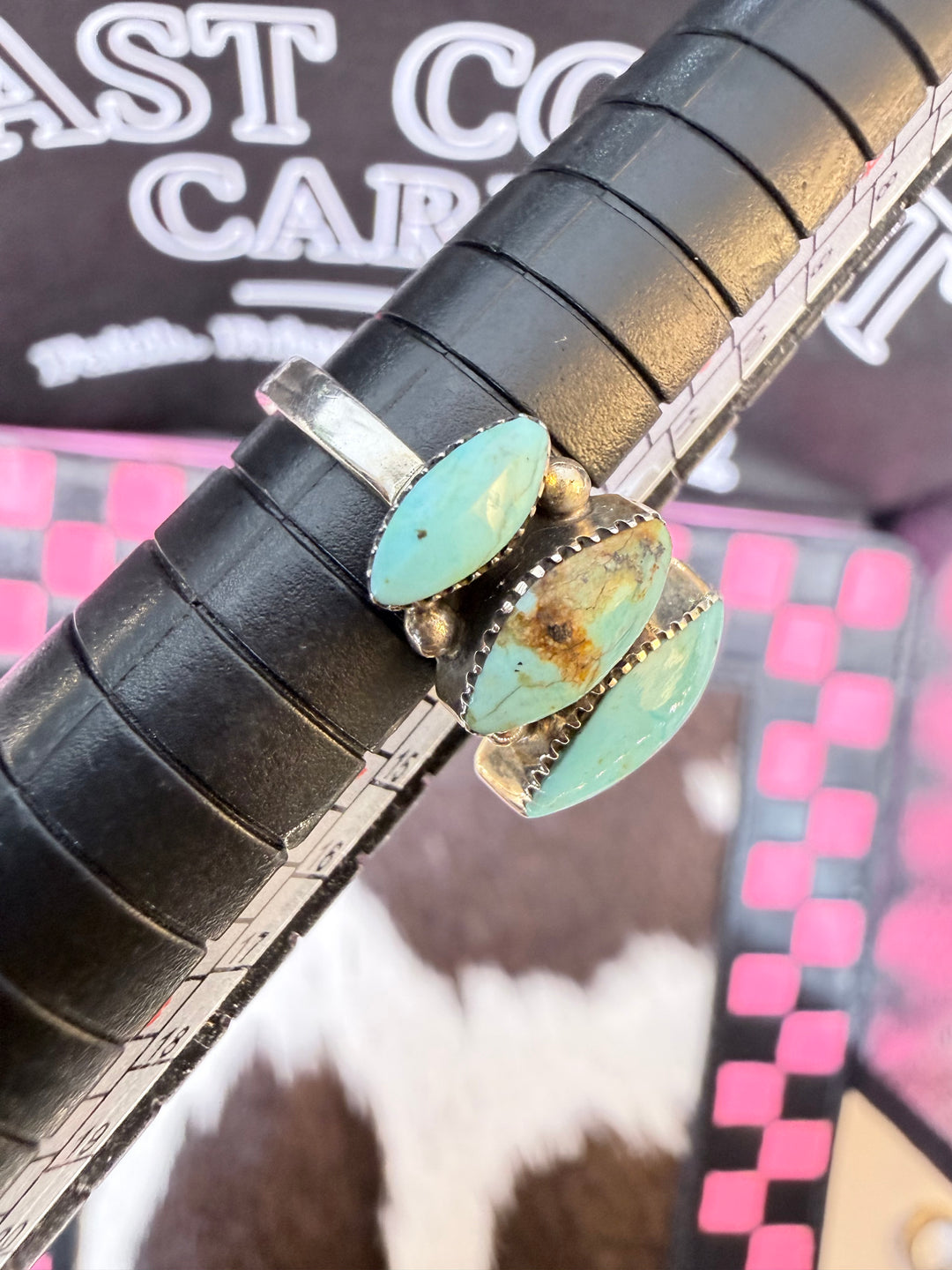 Navajo 5-Stone Turquoise Sterling Silver Ring – Size 6