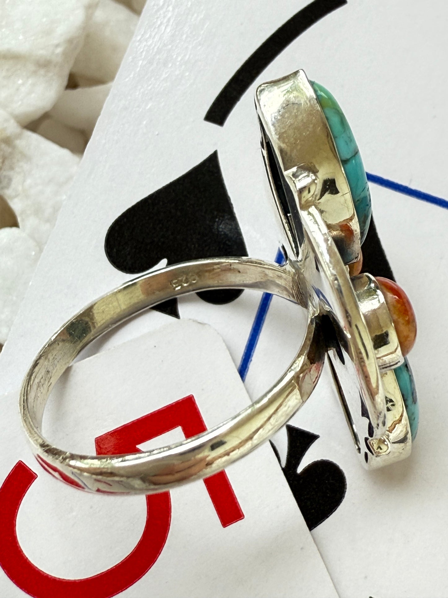 The Sundown Shuffle – Turquoise & Mojave Ring 925 - Size 7.5