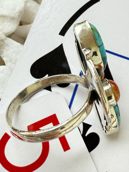 The Sundown Shuffle – Turquoise & Mojave Ring 925 - Size 7.5