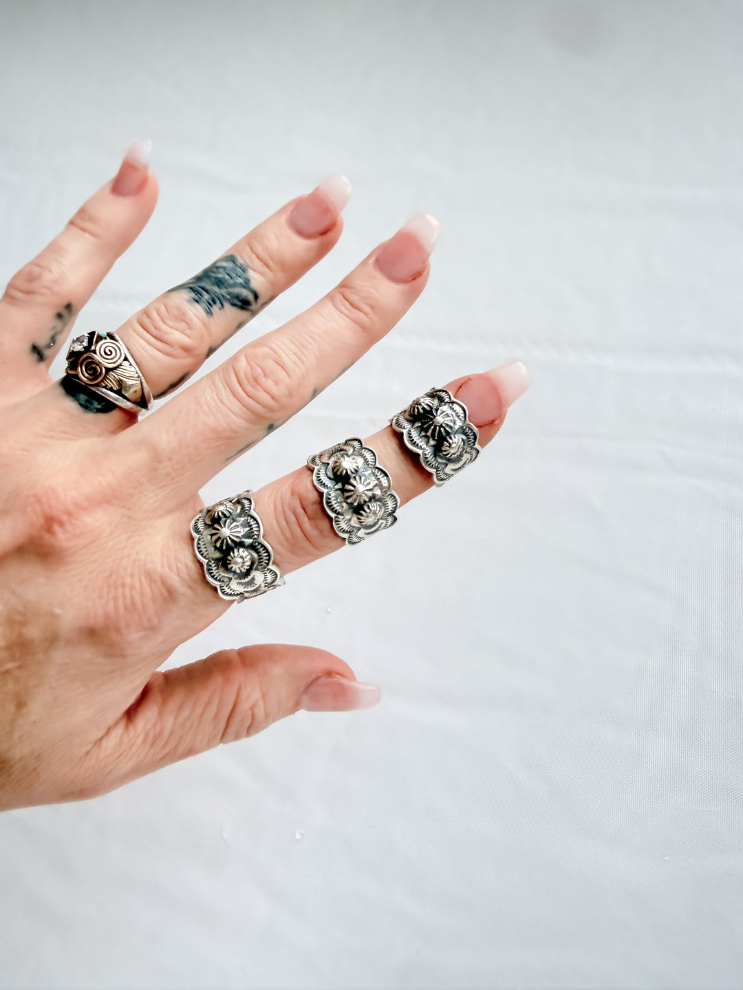 Benny Ramone Navajo Starburst Cigar Band Ring | Sterling Silver | Multiple Sizes