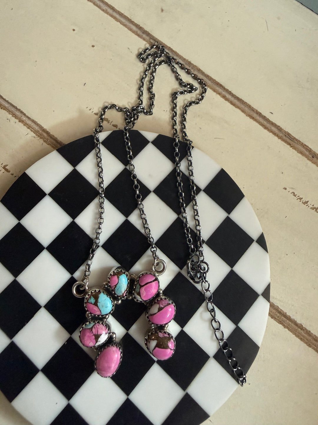 Cotton Candy Turquoise Horseshoe Necklace | Sterling Silver Southwestern Necklace