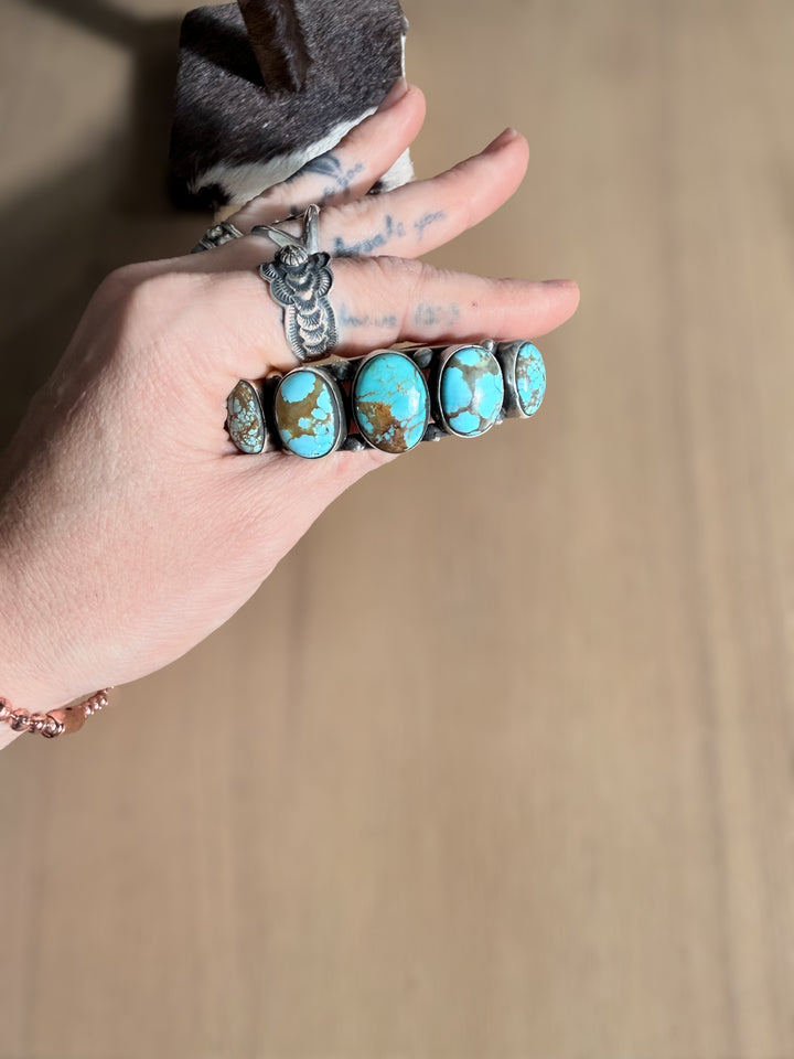 Augustine Largo Mine #8 Turquoise Sterling Silver Cuff - Navajo Handmade
