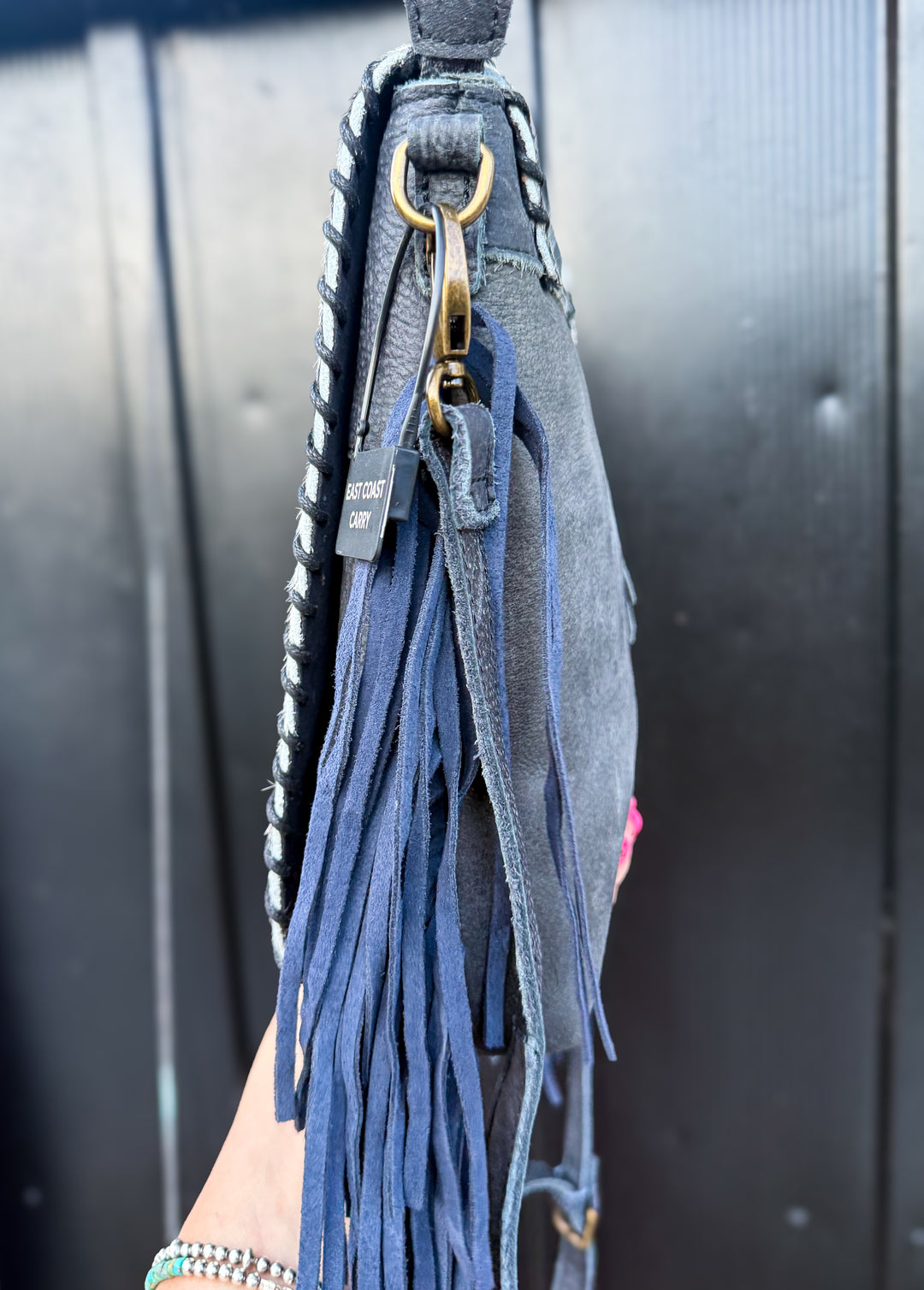 Genuine Leather Concealed Carry Crossbody Purse | Hair-on Cowhide Fringe Bag | Right Hand Draw